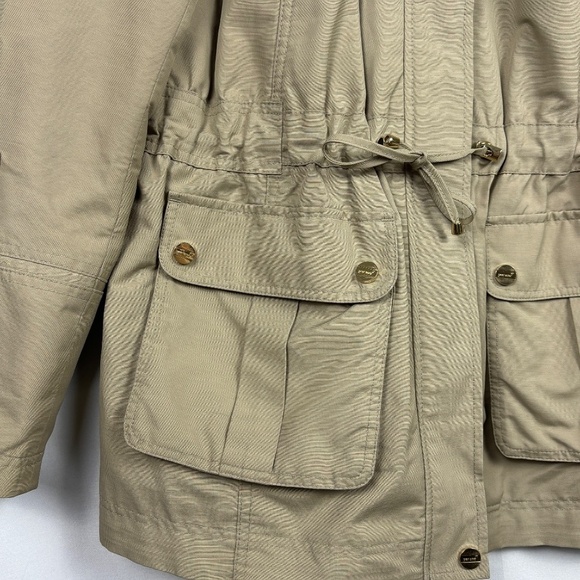 Marks & Spencer PerUna Women Hooded Trench coat US Sz 6 UK Sz 10 Body Sensor Tan - Picture 3 of 16